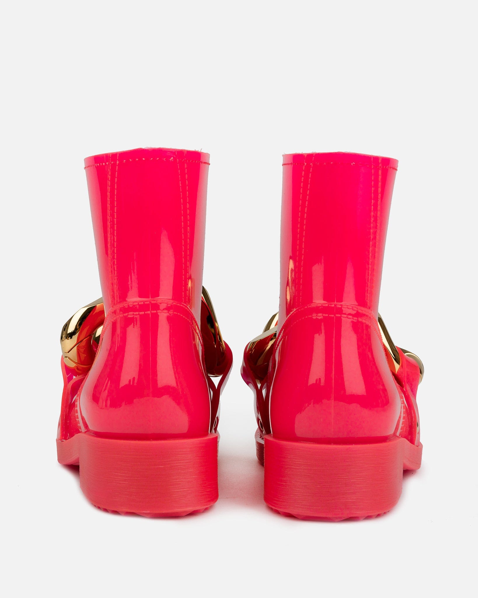 JW Anderson Women Boots Chain Rubber Boot in Fluorescent Pink