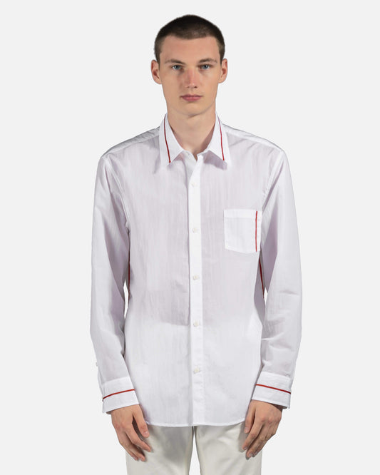 KANGHYUK Men's Shirts Chain Stitched Embroidery Shirt in White/Red