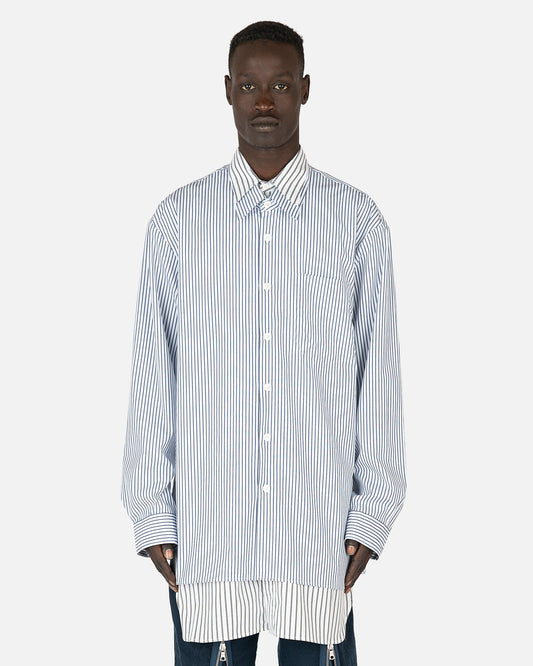 Dries Van Noten Men's Shirts Chambers Shoot in Blue