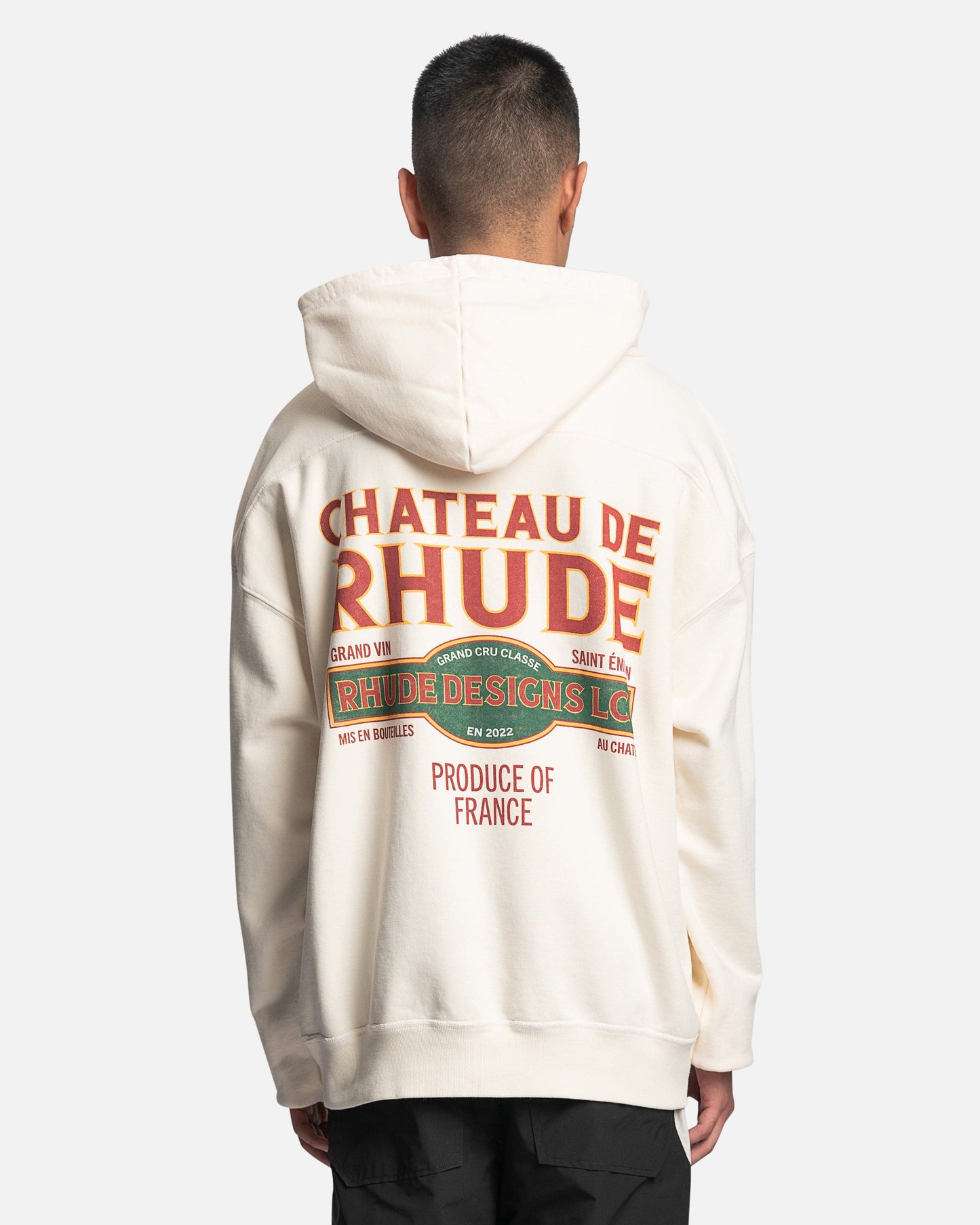 Rhude Men's Sweatshirts Chateu De Rhude Hoodie in Vintage White