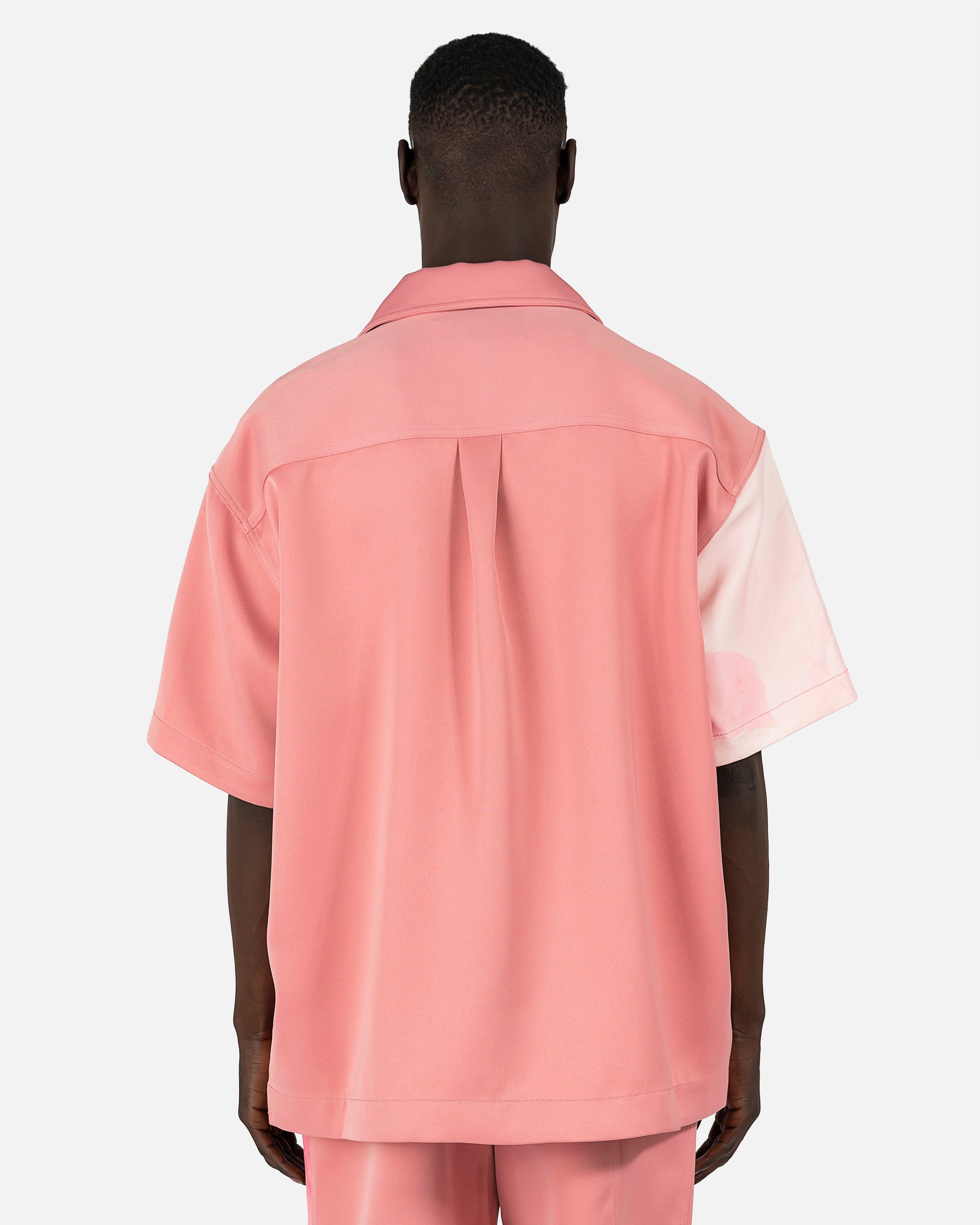 Feng Chen Wang Men's Shirts Chinese Landscape Print Shirt in Pink