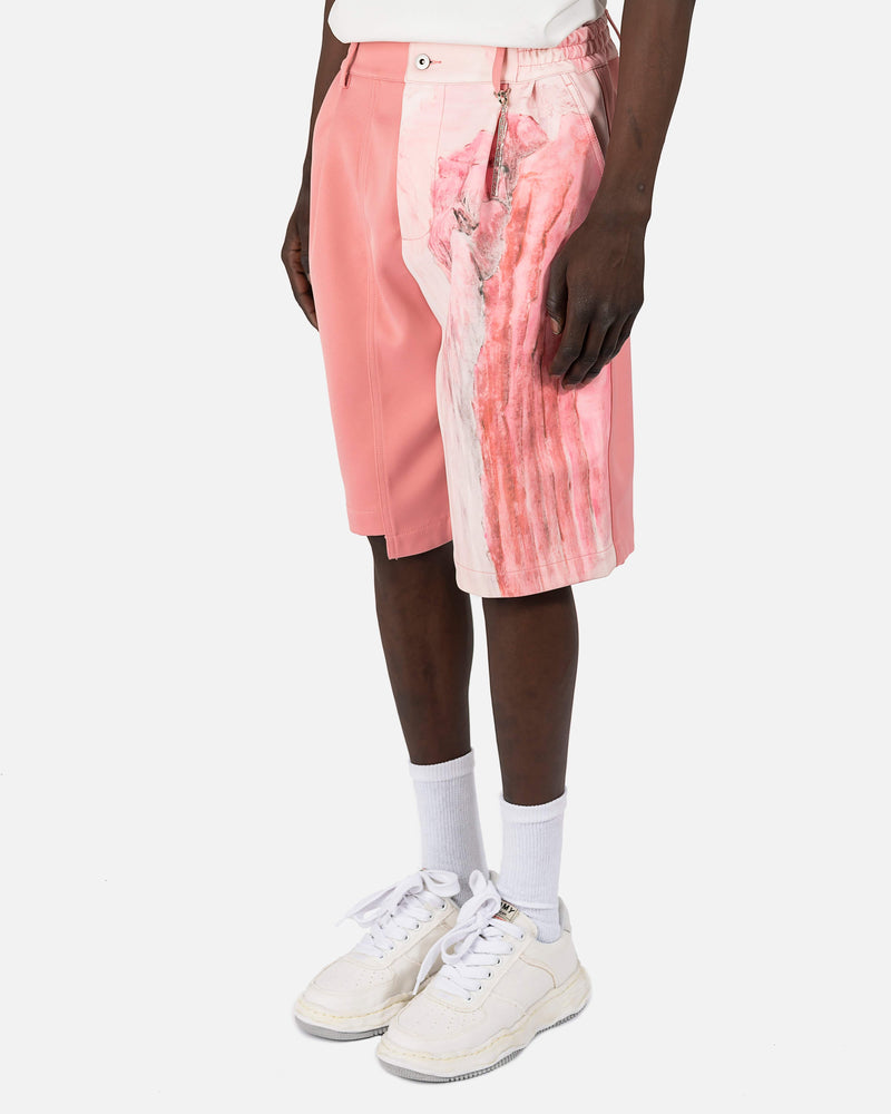 Feng Chen Wang Men's Shorts Chinese Landscape Print Shorts in Pink