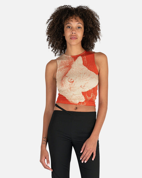 PALOMA WOOL キャットプリント タンクトップ Chloe Kitten Print Top in Red – SVRN