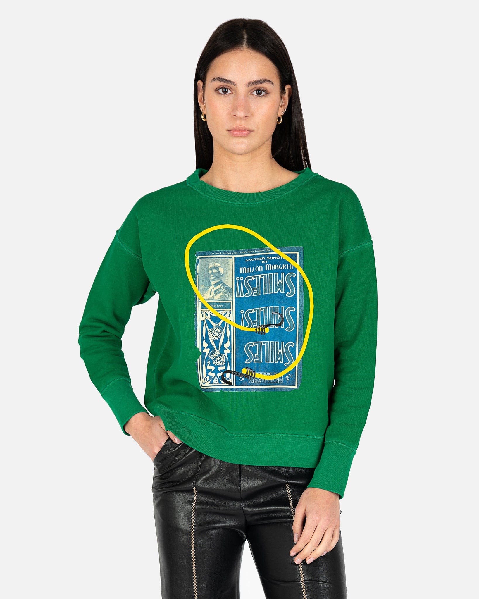 Maison Margiela Women Tops Circus Smile Sweatshirt in Green