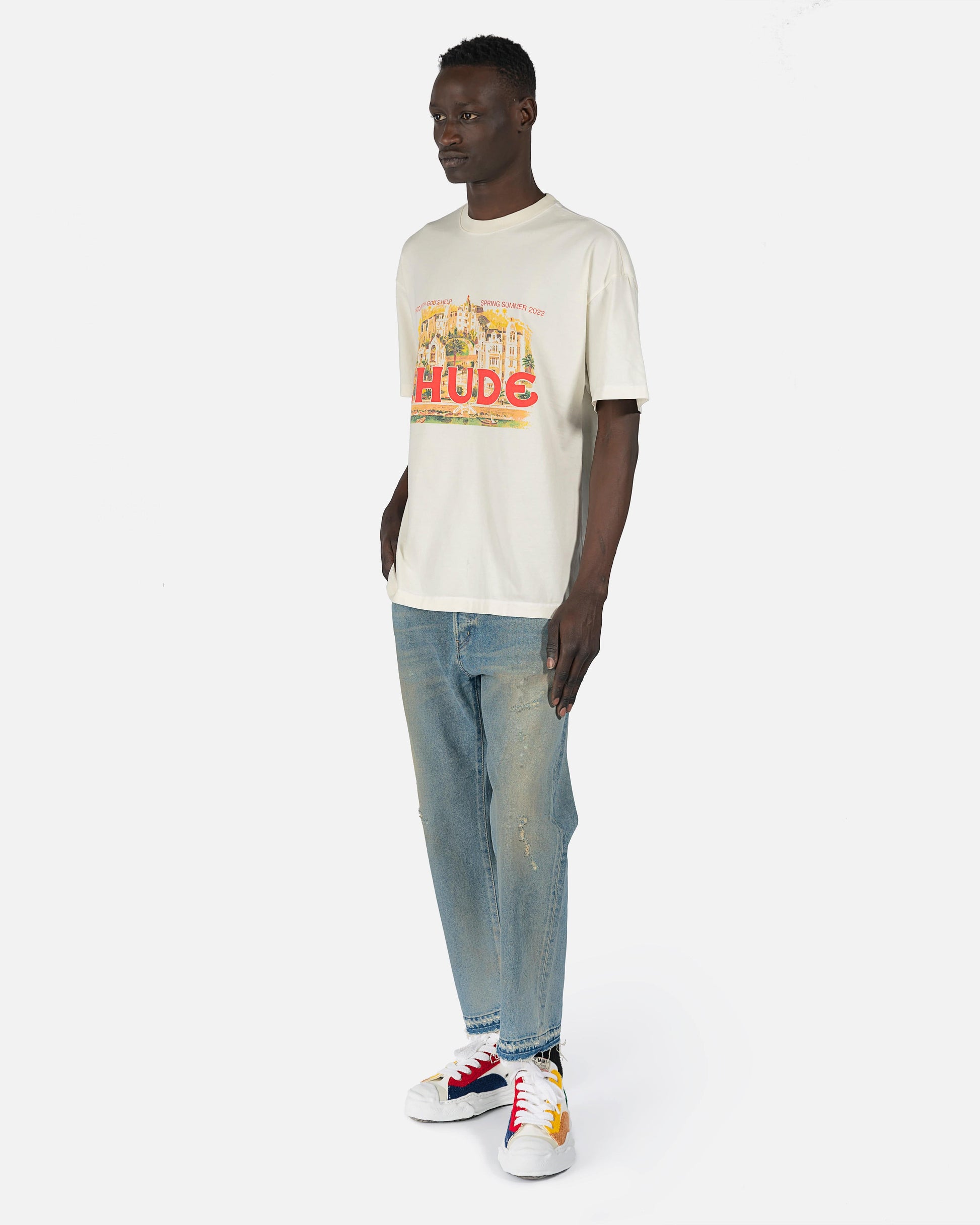 Rhude Men's T-Shirts City T-Shirt in Vintage White
