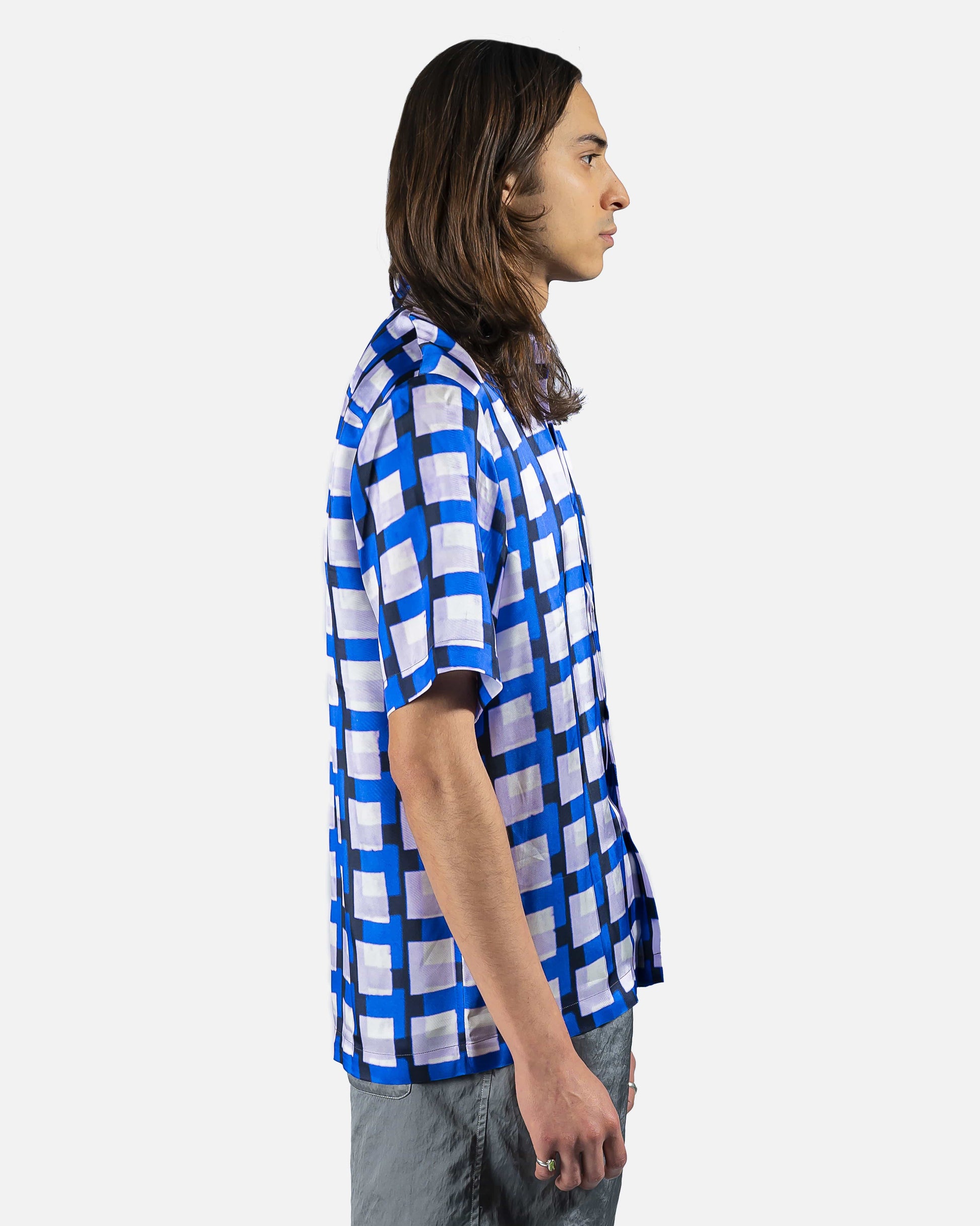 Dries Van Noten Men's Shirts Clasen Button Up in Blue