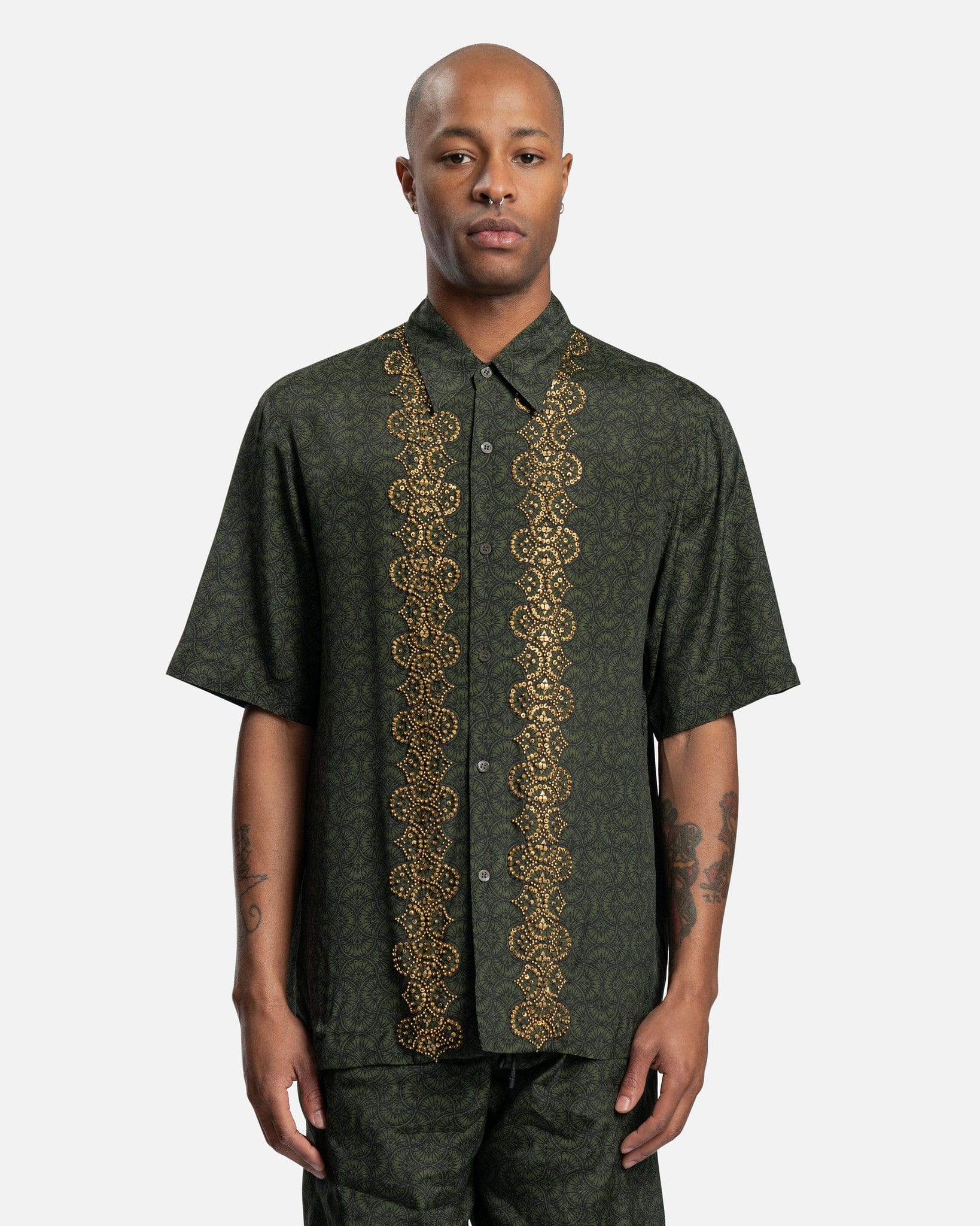 Dries Van Noten Men's Shirts Clasen EMB Shirt in Bottle