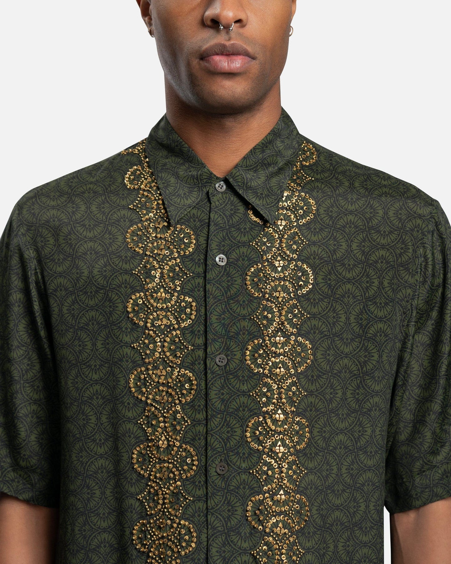 Dries Van Noten Men's Shirts Clasen EMB Shirt in Bottle