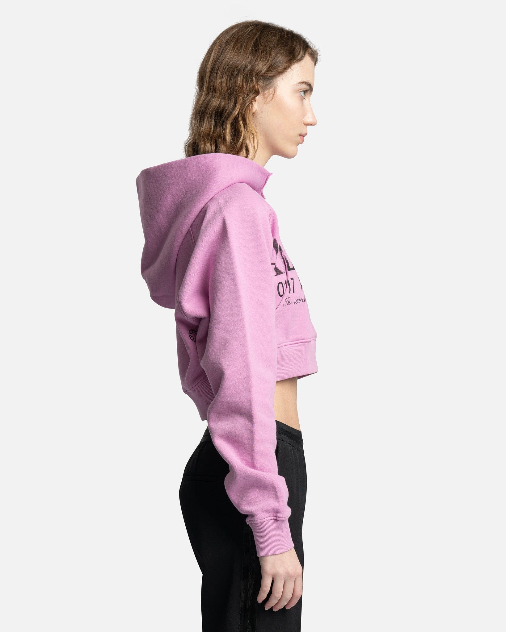 1017 ALYX 9SM Women Sweaters Collection Logo Cropped Hoodie in Orchid