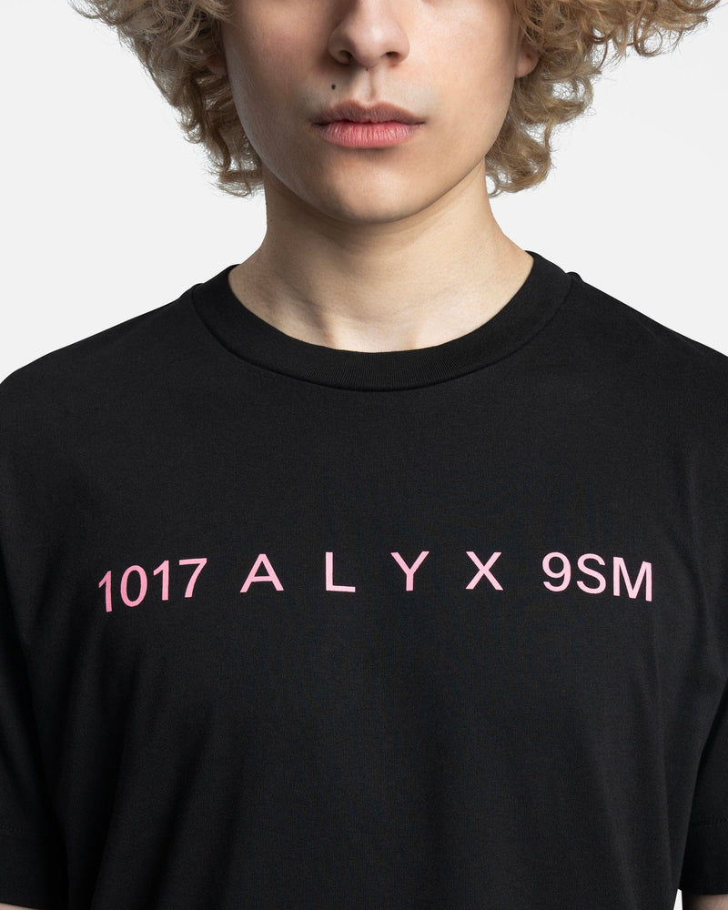 1017 ALYX 9SM Men's T-Shirts Collection Logo S/S T-Shirt in Black/Pink