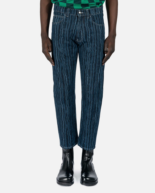 Marni Men's Jeans Color Stitch Trousers in Blublack