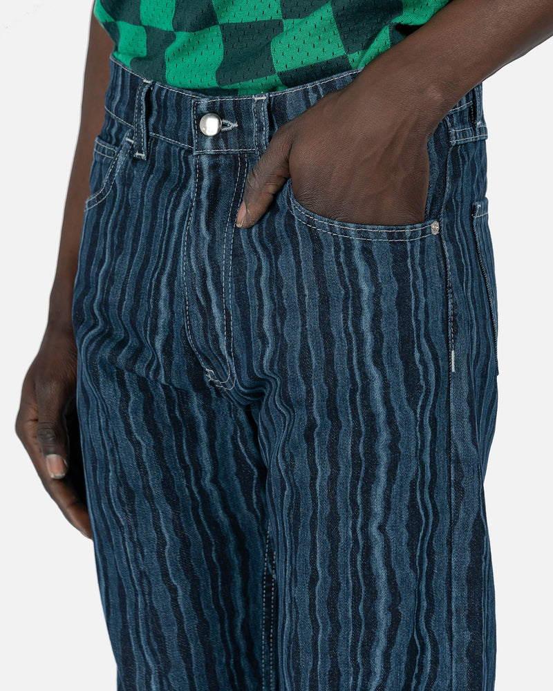 Marni Men's Jeans Color Stitch Trousers in Blublack