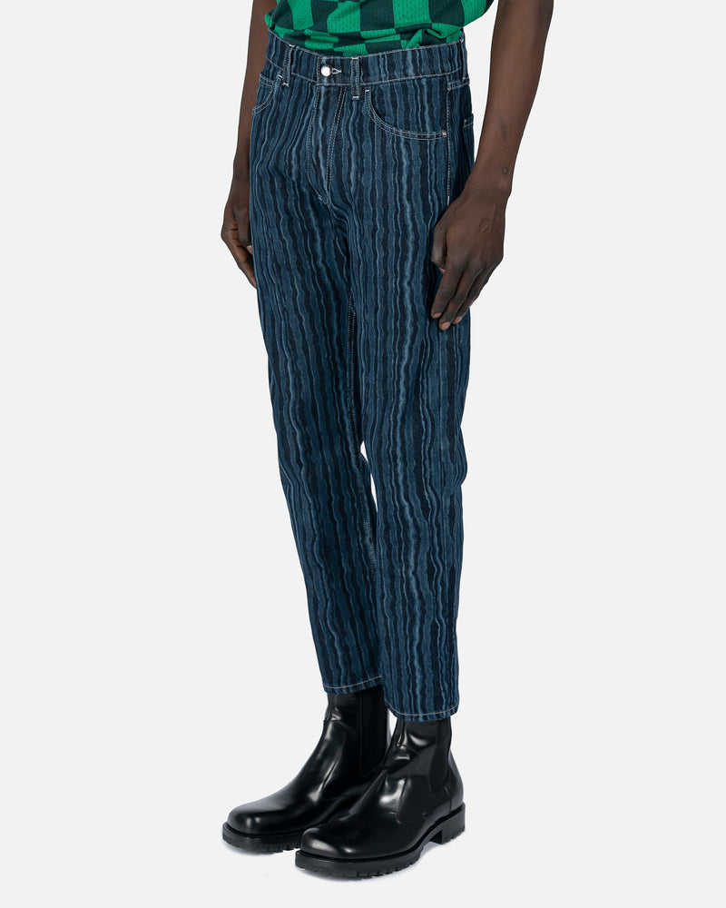 Marni Men's Jeans Color Stitch Trousers in Blublack