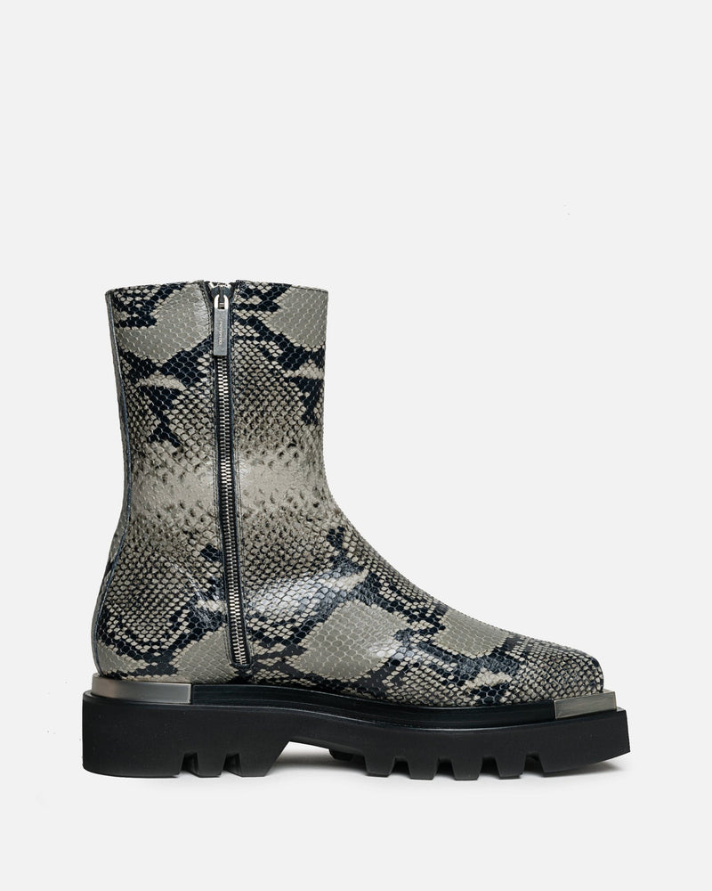 Peter Do Men's Boots Combat Boot in Cool Grey Python