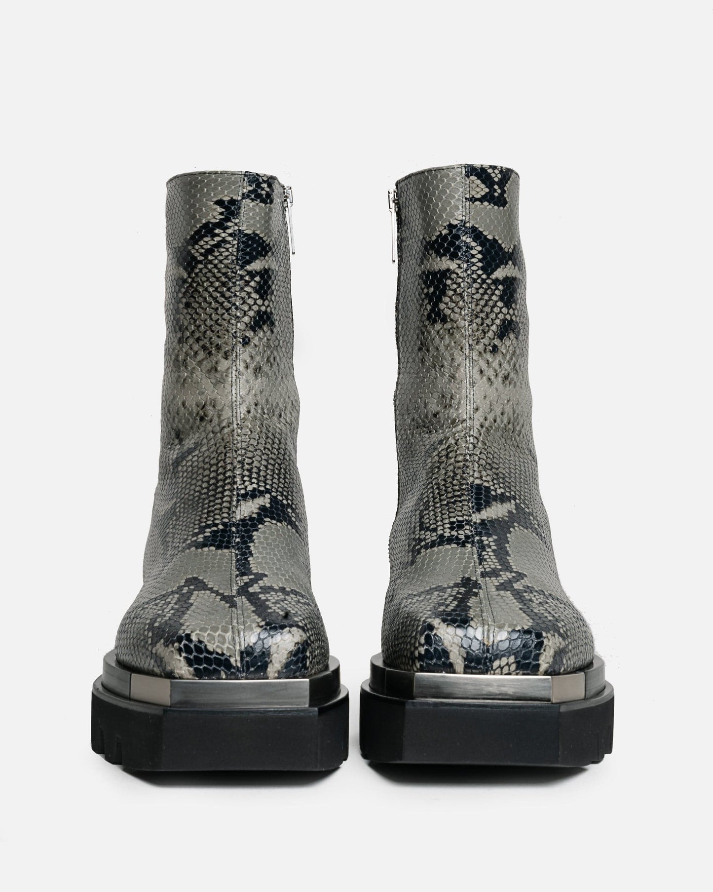 Peter Do Women Boots Combat Boot in Cool Grey Python