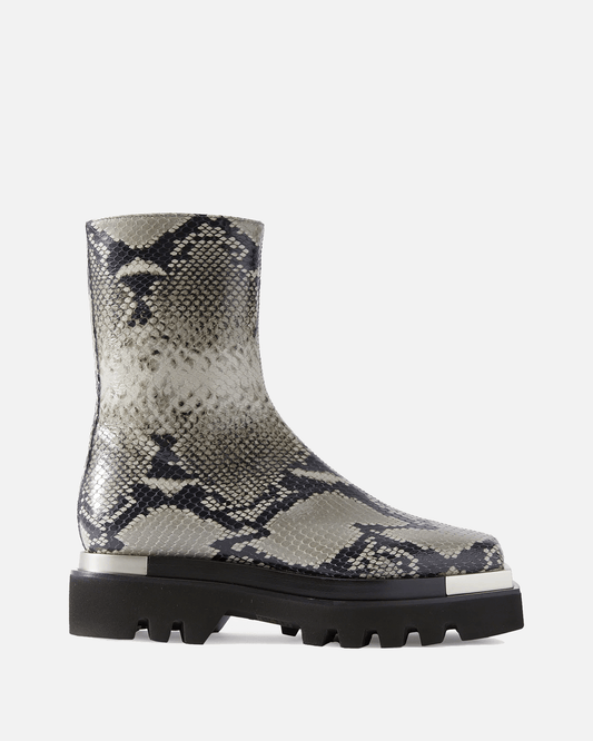 Peter Do Women Boots Combat Boot in Cool Grey Python