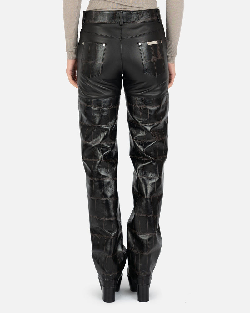 Peter Do Women Pants Combo Leather Pant in Black/Brown