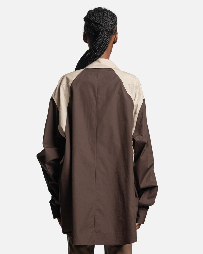 Combo Twisted Oversized Shirt in Muslin/Brown – SVRN
