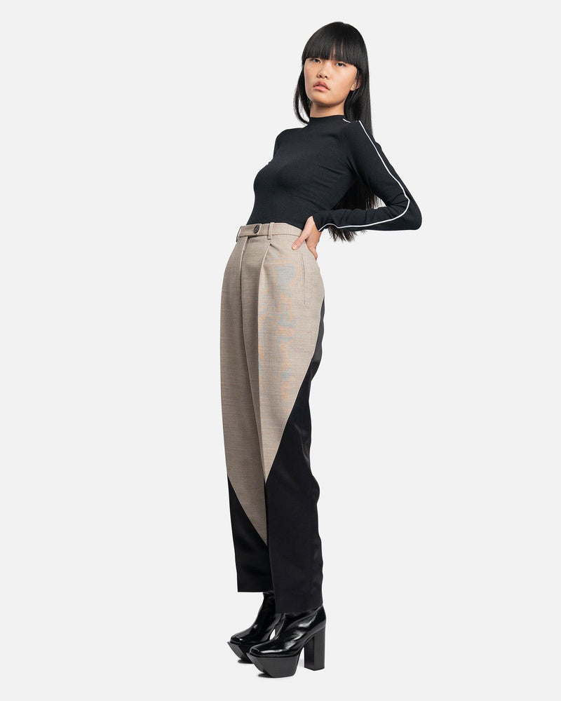 Peter Do Women Pants Combo Twisted Seam Pant in Parchment/Black