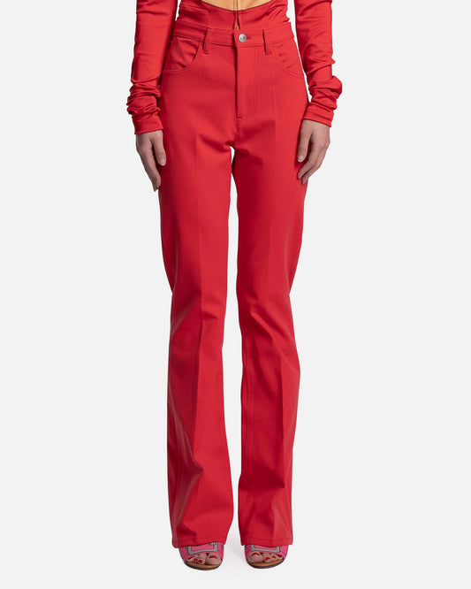 Marni Women Pants Compact Viscose Jersey Trousers in Lacquer