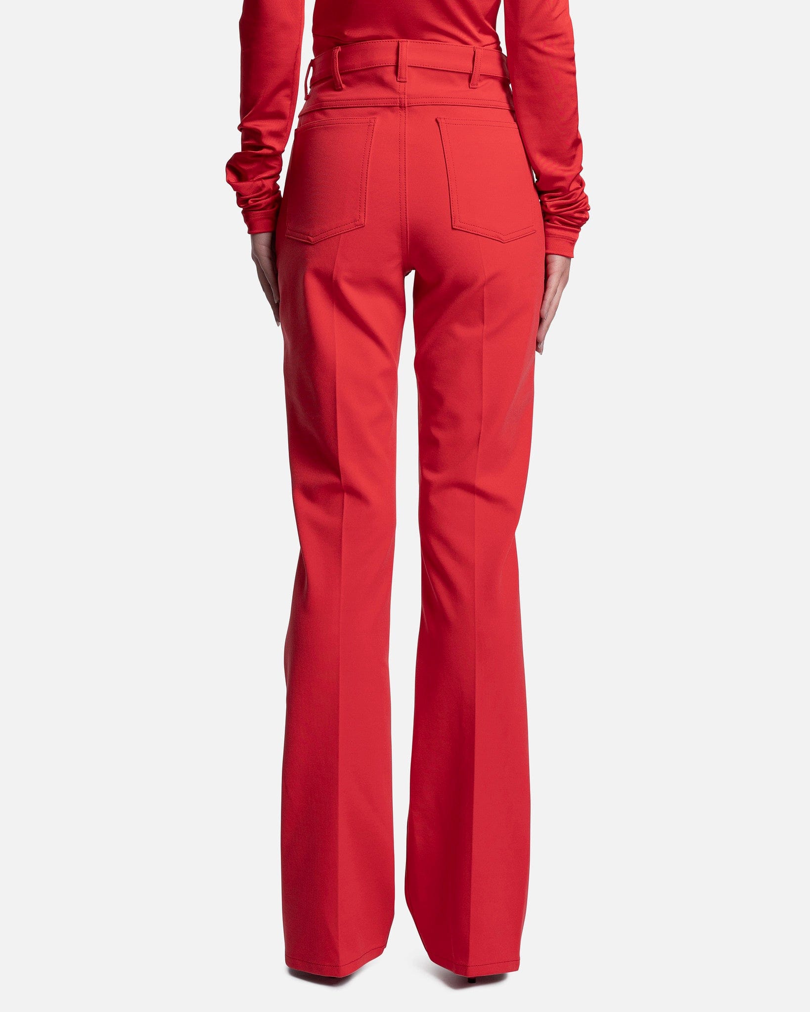 Marni Women Pants Compact Viscose Jersey Trousers in Lacquer