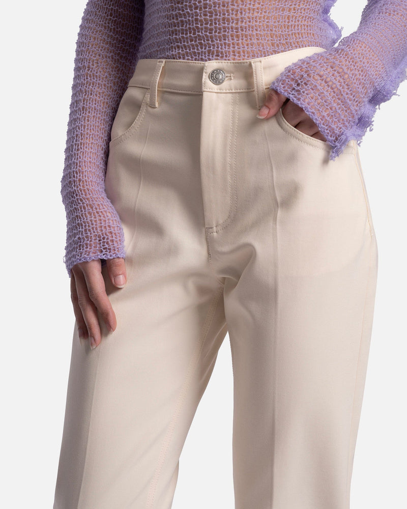 Marni Women Pants Compact Viscose Jersey Trousers in Pearl