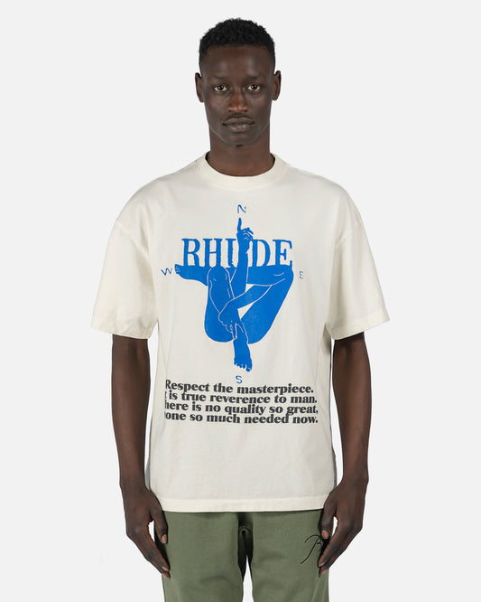 Rhude Men's T-Shirts Compass T-Shirt in Vintage White