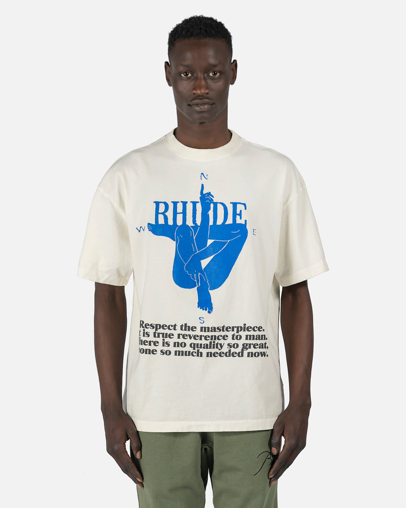 Rhude Men's T-Shirts Compass T-Shirt in Vintage White