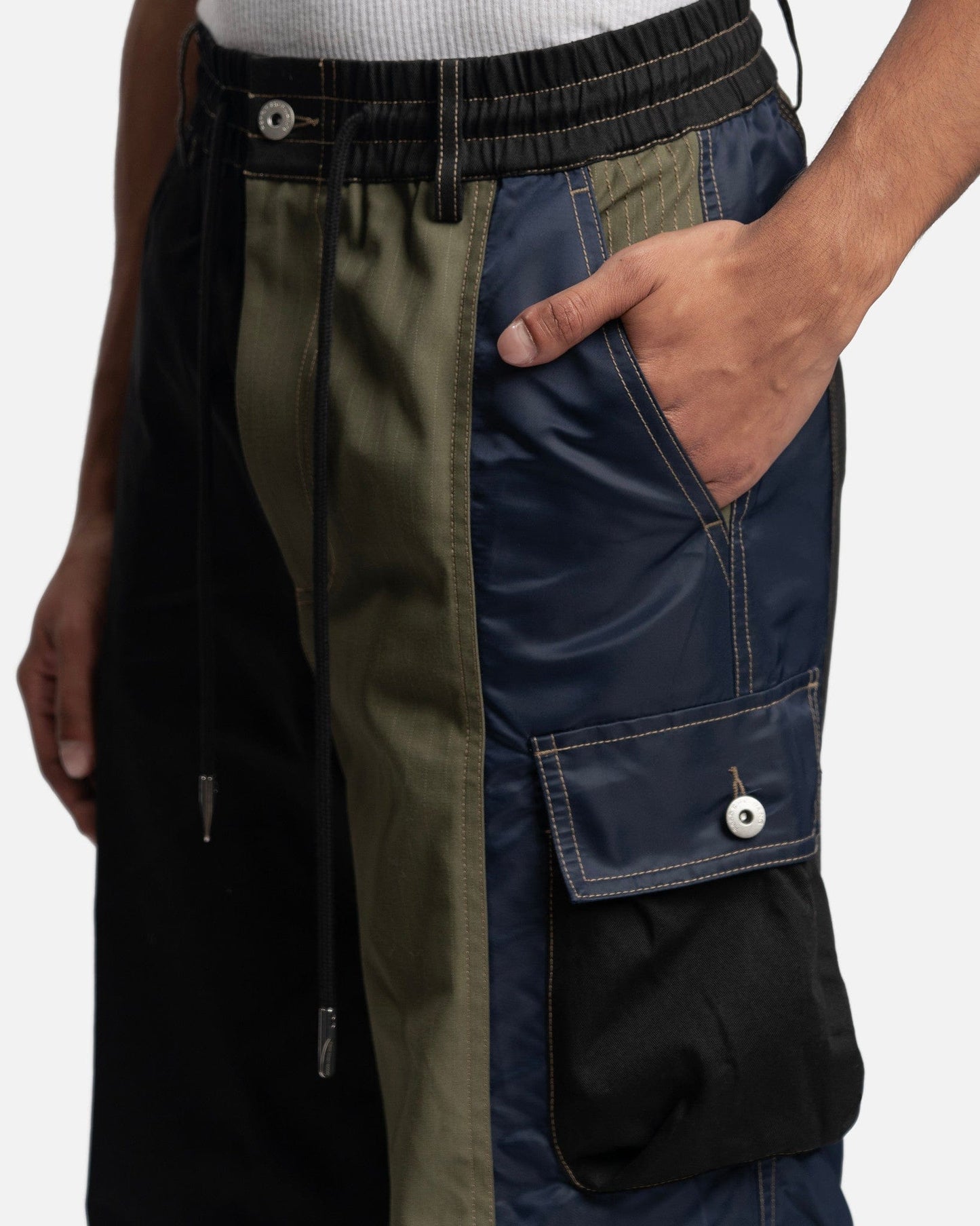 Feng Chen Wang Men's Pants Contrast Color Sweatpants in Black