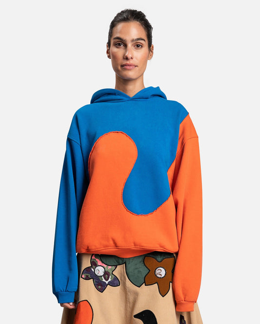 ERL Men's Sweatshirts Copy of Unisex Swirl Fleece Hoodie Jersey in Blue/Orange