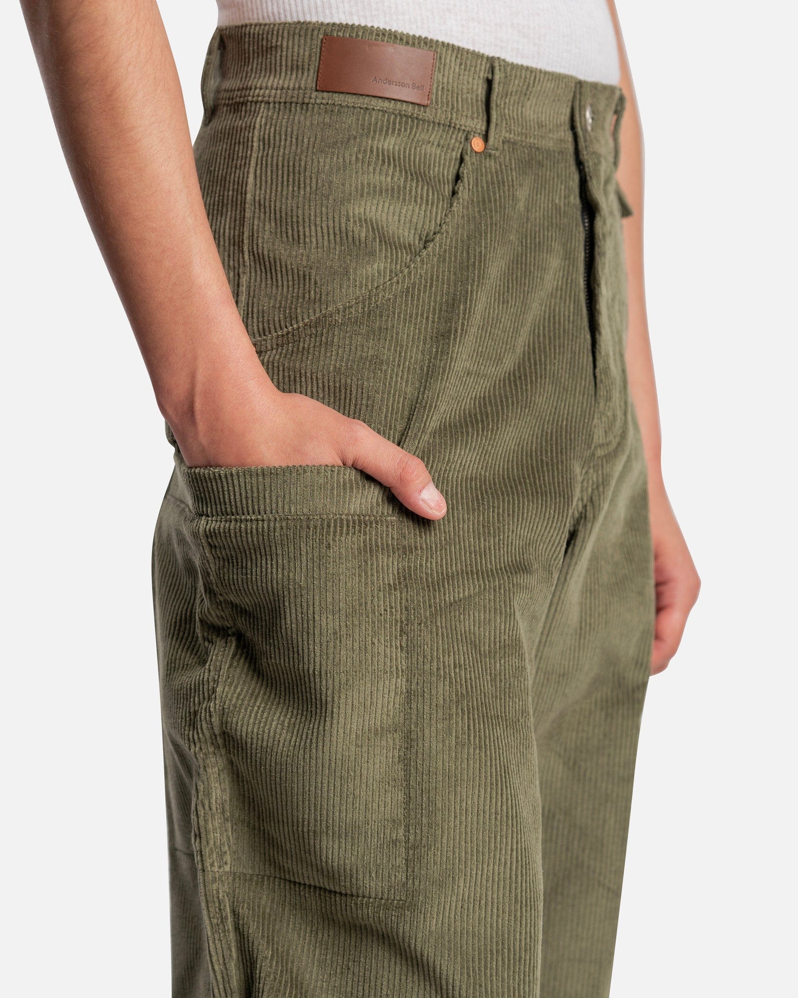 Andersson Bell Men's Pants Corduroy Cargo Flash Pants in Khaki