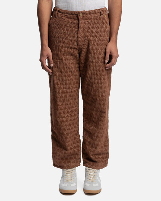 ERL Men's Pants Corduroy Embossed Pants in Brown