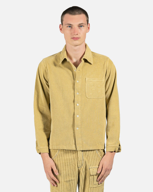 ERL Men's Shirts Corduroy Shirt in Beige