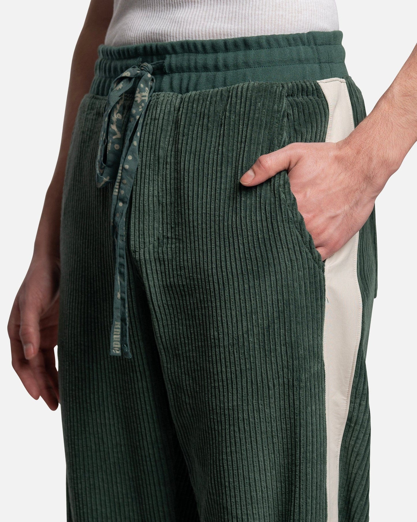 Rhude Men's Pants Corduroy Track Pants in Green