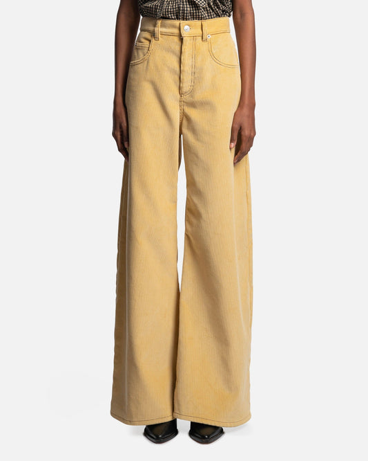 Marni Women Pants Cotton Corduroy Trousers in Vanilla
