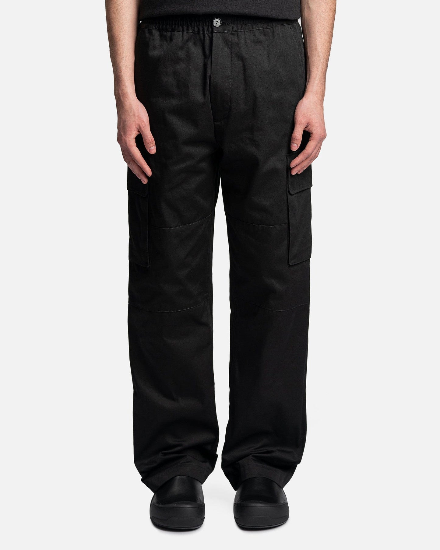 Marni Men's Pants Cotton Gabardine Trousers in Black