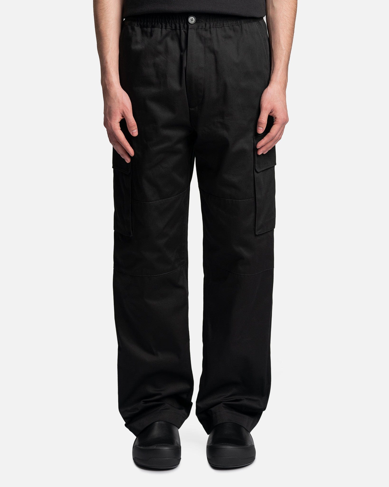 Marni Men's Pants Cotton Gabardine Trousers in Black