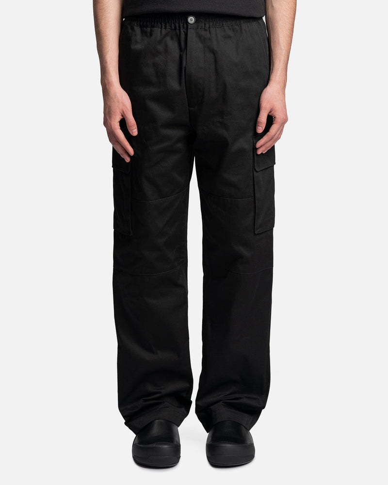 Marni Men's Pants Cotton Gabardine Trousers in Black