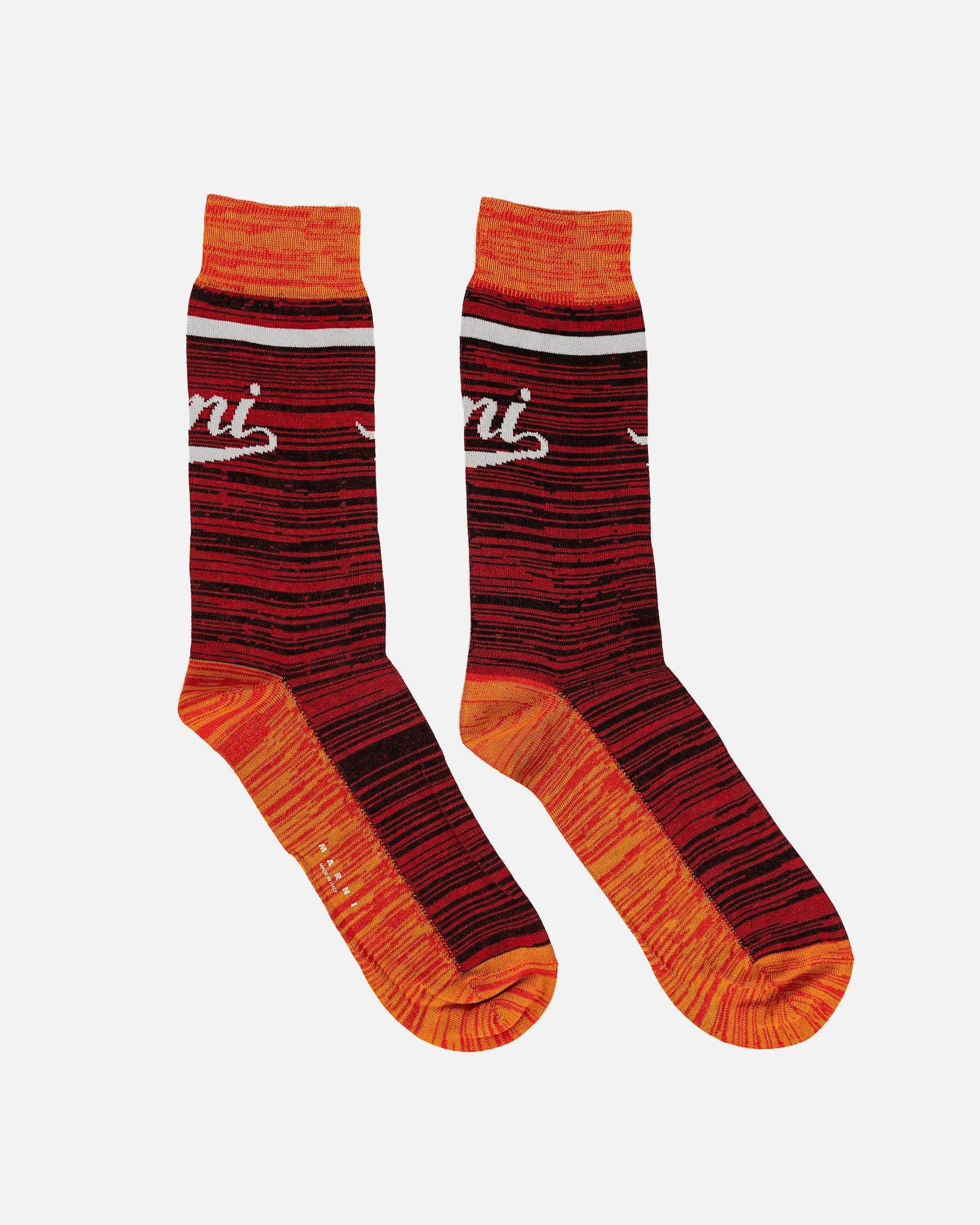 Marni Men's Socks Cotton Knit Socks in Lacquer