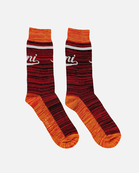 Marni Men's Socks Cotton Knit Socks in Lacquer