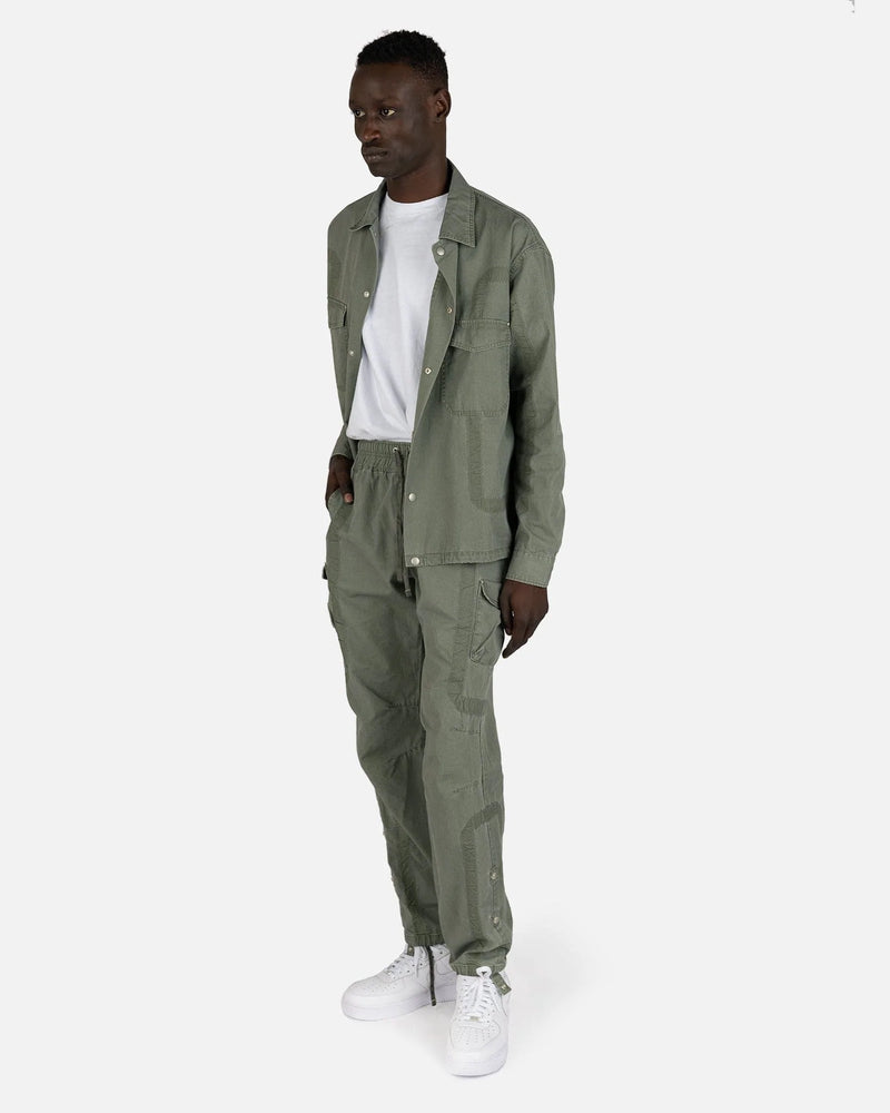 John Elliott Men's Pants Cotton Poplin Frame II Cargo Pants in Olive