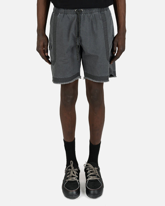 John Elliott Men's Shorts Cotton Poplin Frame II Shorts in Black