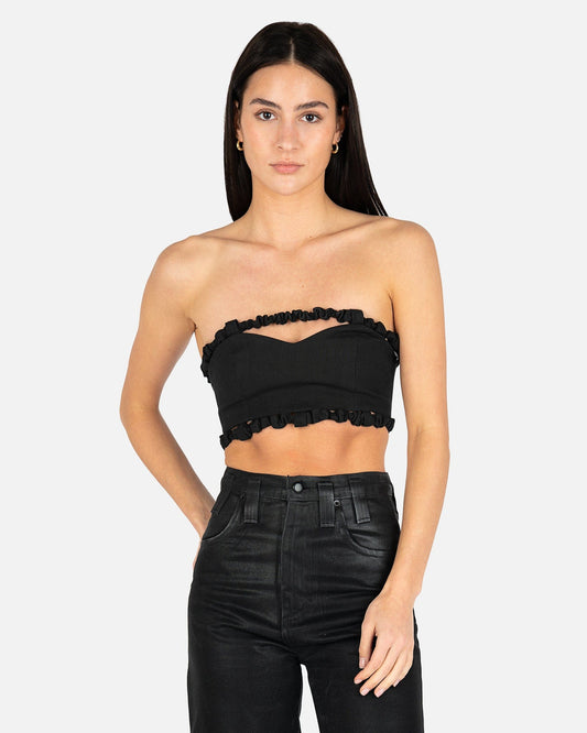 Ganni Women Tops Cotton Suiting Top in Black