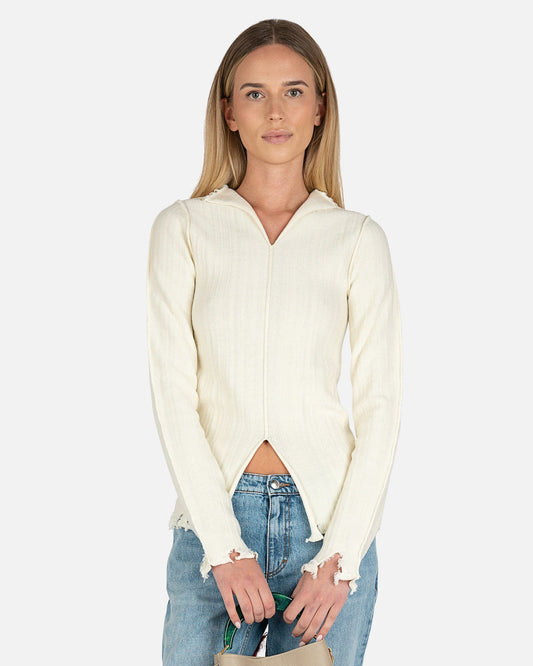 Marni Women Tops Cotton Wool Disrupted Tunic in Stone White