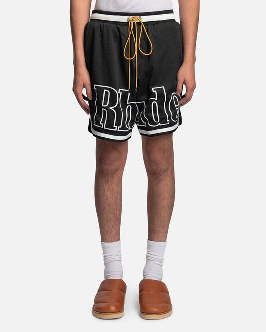 Rhude Men's Shorts Court Logo Short in Black