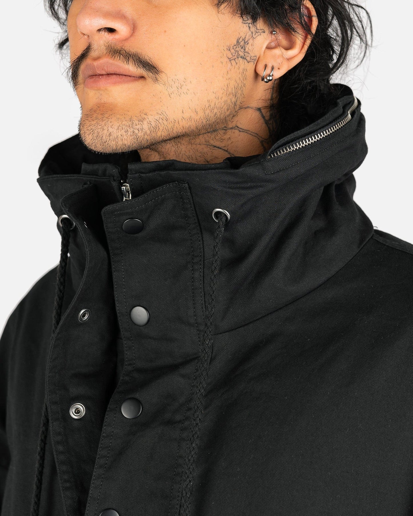 Willy Chavarria Men's Jackets Cowboy Parka in Black
