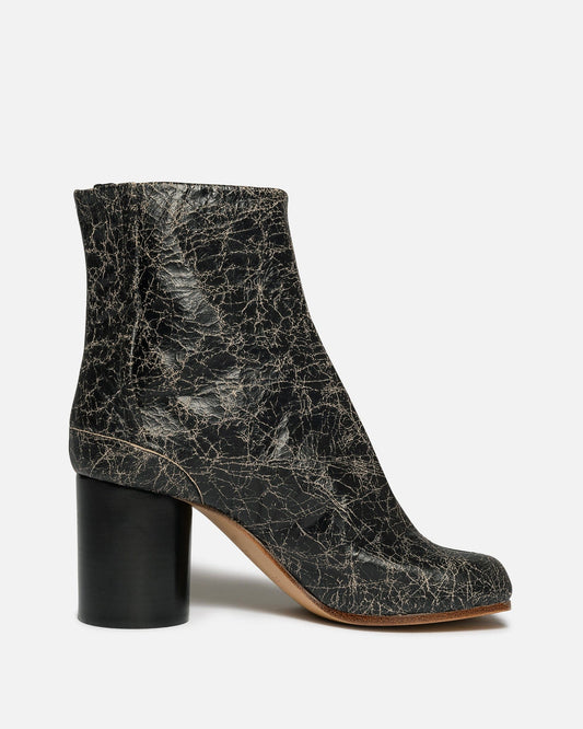 Maison Margiela Women Boots Cracked Leather Tabi Boot in Beige