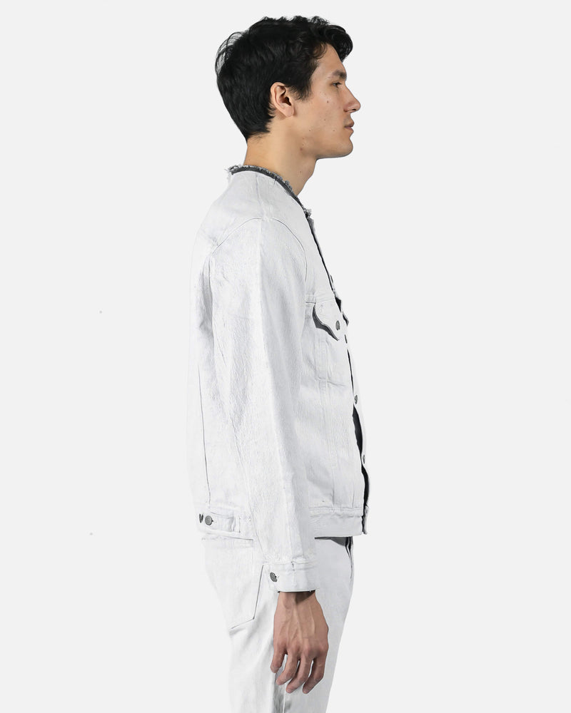 Maison Margiela Men's Jackets Cracked Paint Denim Jacket in White