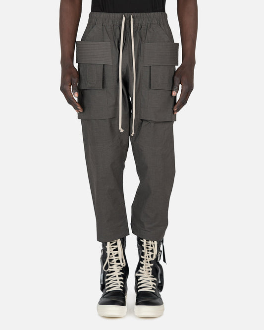 Rick Owens DRKSHDW Men's Pants Creatch Cargo Cropped Drawstring in Dark Dust