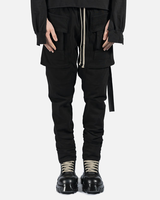 Rick Owens DRKSHDW Men's Pants Creatch Cargo Drawstring in Black